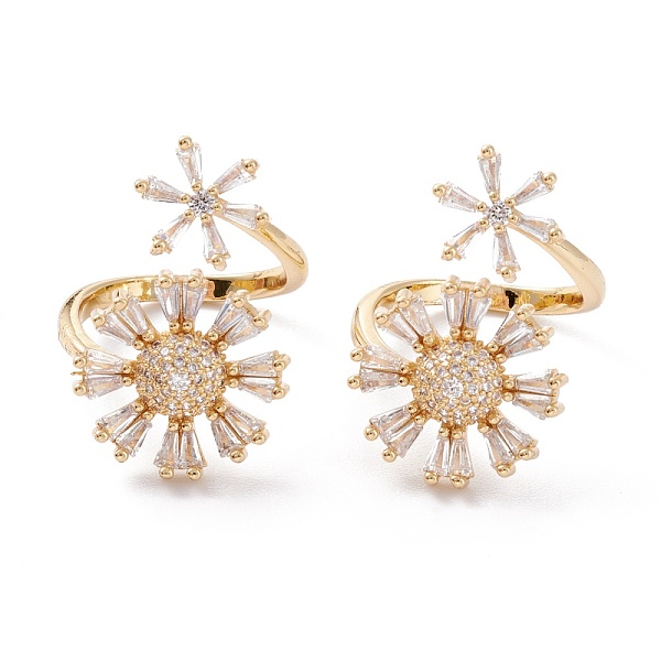 PandaHall Brass Micro Pave Clear Cubic Zirconia Wide Band Rings, Open Rings, Long-Lasting Plated, Snowflake, Real 18K Gold Plated, US Size 6...
PandaHall Brass Micro Pave Clear Cubic Zirconia Wide Band Rings, Open Rings, Long-Lasting Plated, Snowflake, Real 18K Gold Plated, US Size 6...