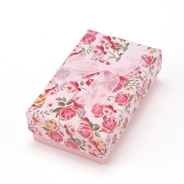 PandaHall Flower Pattern Cardboard Jewelry Packaging Box, 2 Slot, For Ring Earrings, with Ribbon Bowknot and Black Sponge, Rectangle, Pink...
PandaHall Flower Pattern Cardboard Jewelry Packaging Box, 2 Slot, For Ring Earrings, with Ribbon Bowknot and Black Sponge, Rectangle, Pink...