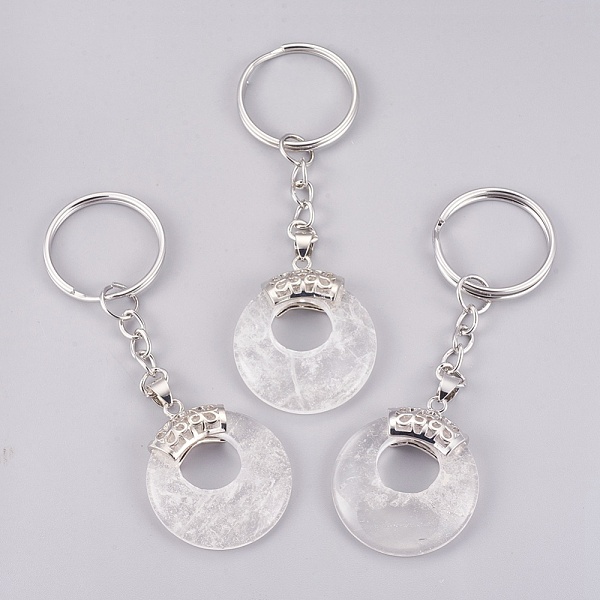 PandaHall Natural Quartz Crystal Keychain, with Platinum Plated Iron Key Rings and Brass Findings, Flat Round, 84mm Quartz Crystal Flat...
PandaHall Natural Quartz Crystal Keychain, with Platinum Plated Iron Key Rings and Brass Findings, Flat Round, 84mm Quartz Crystal Flat...