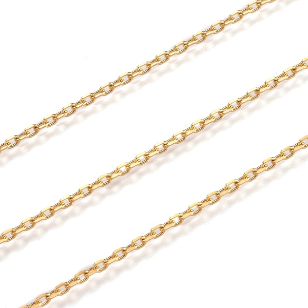 PandaHall Ion Plating(IP) 304 Stainless Steel Cable Chains, Diamond Cut Chains, Soldered, Faceted, with Spool, Oval, Golden, 2x1.4x0.4mm...
PandaHall Ion Plating(IP) 304 Stainless Steel Cable Chains, Diamond Cut Chains, Soldered, Faceted, with Spool, Oval, Golden, 2x1.4x0.4mm...