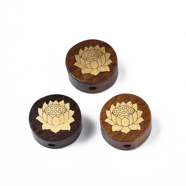 PandaHall Natural Rosewood Undyed Beads, with Lotus-Shaped Raw(Unplated) Brass Slices, Flat Round, Saddle Brown, 15x7mm, Hole: 1.8mm...
PandaHall Natural Rosewood Undyed Beads, with Lotus-Shaped Raw(Unplated) Brass Slices, Flat Round, Saddle Brown, 15x7mm, Hole: 1.8mm...