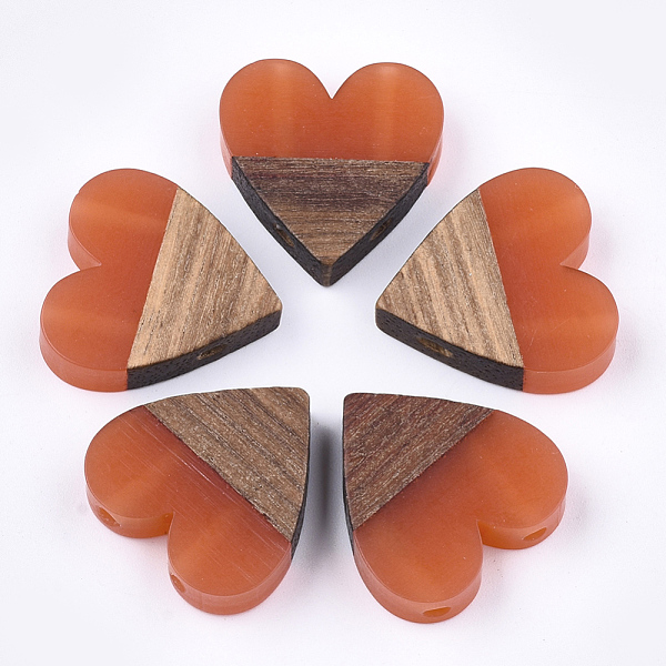 PandaHall Resin & Walnut Wood Multi Strand Links, Heart, Coral, 24.5~25x24x5~6mm, Hole: 2mm Resin+Wood Heart Red
PandaHall Resin & Walnut Wood Multi Strand Links, Heart, Coral, 24.5~25x24x5~6mm, Hole: 2mm Resin+Wood Heart Red