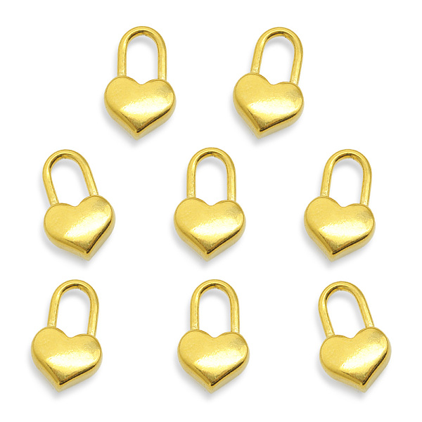 PandaHall Vacuum Plating 201 Stainless Steel Pendants, Heart Padlock, Golden, 18.5x11.5x5.5mm, Hole: 4x7mm 201 Stainless Steel Lock
PandaHall Vacuum Plating 201 Stainless Steel Pendants, Heart Padlock, Golden, 18.5x11.5x5.5mm, Hole: 4x7mm 201 Stainless Steel Lock