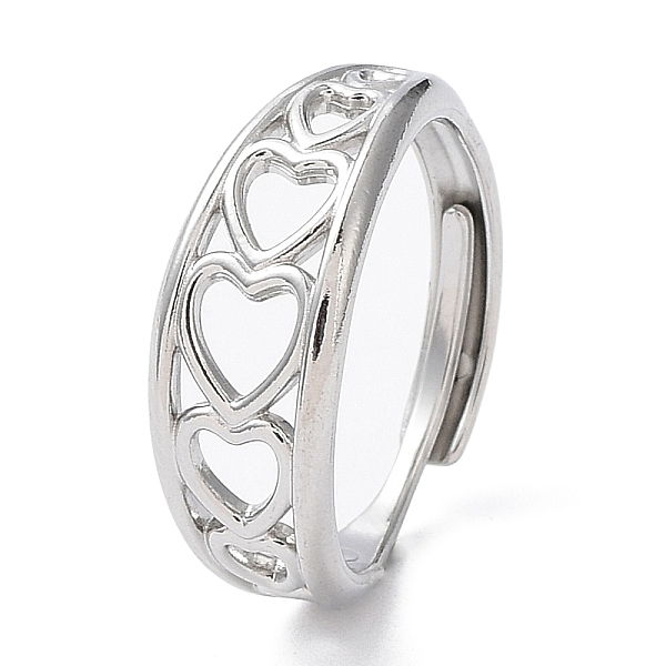PandaHall 304 Stainless Steel Hollow Heart Adjustable Rings, Stainless Steel Color, Inner Diameter: 17.9mm 304 Stainless Steel Ring
PandaHall 304 Stainless Steel Hollow Heart Adjustable Rings, Stainless Steel Color, Inner Diameter: 17.9mm 304 Stainless Steel Ring