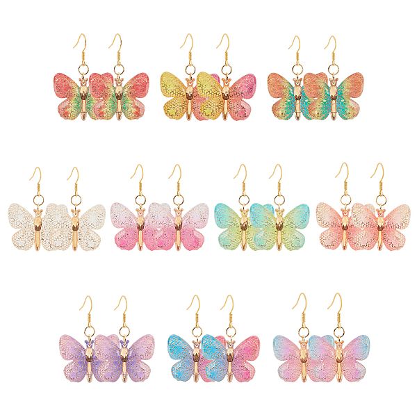 PandaHall 10Pairs 10 Colors Bling Butterfly Resin Dangle Earrings, Golden Iron Jewelry for Women, Mixed Color, 44mm, Pin: 0.5mm, 1..., Multicolor
PandaHall 10Pairs 10 Colors Bling Butterfly Resin Dangle Earrings, Golden Iron Jewelry for Women, Mixed Color, 44mm, Pin: 0.5mm, 1..., Multicolor