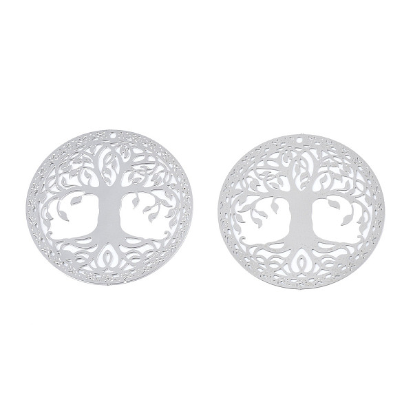PandaHall 201 Stainless Steel Filigree Pendants, Etched Metal Embellishments, Tree of Life, Stainless Steel Color, 30x0.2mm, Hole: 1mm 201...
PandaHall 201 Stainless Steel Filigree Pendants, Etched Metal Embellishments, Tree of Life, Stainless Steel Color, 30x0.2mm, Hole: 1mm 201...