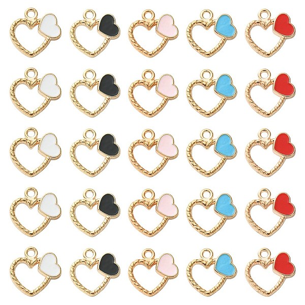 PandaHall Alloy Enamel Pendants, Heart Ring with Heart, Golden, Mixed Color, 18x18x2.5mm, Hole: 2mm, 5 colors, 6pcs/color, 30pcs/box..., Multicolor
PandaHall Alloy Enamel Pendants, Heart Ring with Heart, Golden, Mixed Color, 18x18x2.5mm, Hole: 2mm, 5 colors, 6pcs/color, 30pcs/box..., Multicolor