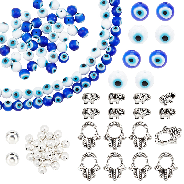 PandaHall DIY Evil Eye Beads Making Finding Kit, Including Lampwork Round Beads, Alloy Beads & Bead Frame, Mixed Color, Evil Eye Beads..., Multicolor
PandaHall DIY Evil Eye Beads Making Finding Kit, Including Lampwork Round Beads, Alloy Beads & Bead Frame, Mixed Color, Evil Eye Beads..., Multicolor