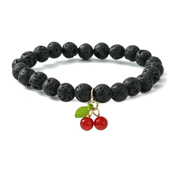 PandaHall Natural Lava Rock Round Beaded Stretch Bracelet, Natural Dyed Malaysia Jade Cherry Charms Bracelet, Red, Inner Diameter: 2-1/8...
PandaHall Natural Lava Rock Round Beaded Stretch Bracelet, Natural Dyed Malaysia Jade Cherry Charms Bracelet, Red, Inner Diameter: 2-1/8...