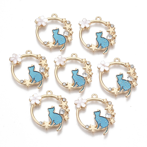 PandaHall Alloy Crystal Rhinestone Pendants, with Enamel and Resin, Glitter Powder, Golden, Cat with Flower, Sky Blue, 24x22x3mm, Hole..., Clear
PandaHall Alloy Crystal Rhinestone Pendants, with Enamel and Resin, Glitter Powder, Golden, Cat with Flower, Sky Blue, 24x22x3mm, Hole..., Clear