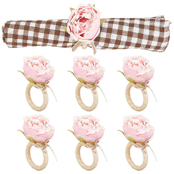 PandaHall CRASPIRE Flower Napkin Rings Set of 6 Pink Artificial Napkin Rings Floral Napkin Holder Rings Burlap Cord Napkin Buckle Handmade...
PandaHall CRASPIRE Flower Napkin Rings Set of 6 Pink Artificial Napkin Rings Floral Napkin Holder Rings Burlap Cord Napkin Buckle Handmade...