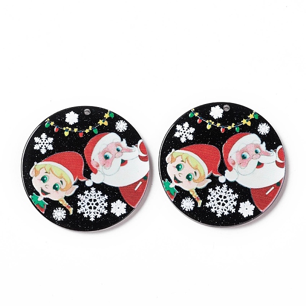 PandaHall Christmas Printed Acrylic Pendants, Flat Round with Santa Claus, Black, 40x2~2.5mm, Hole: 1.5~1.6mm Acrylic Flat Round Black
PandaHall Christmas Printed Acrylic Pendants, Flat Round with Santa Claus, Black, 40x2~2.5mm, Hole: 1.5~1.6mm Acrylic Flat Round Black