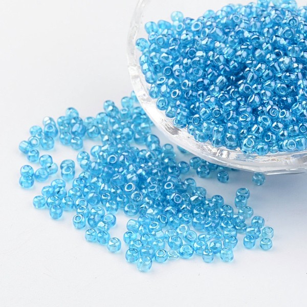 PandaHall Round Glass Seed Beads, Trans. Colours Lustered, Light Blue, Size: about 3mm in diameter, hole: 1mm, about 1097pcs/50g Glass Blue
PandaHall Round Glass Seed Beads, Trans. Colours Lustered, Light Blue, Size: about 3mm in diameter, hole: 1mm, about 1097pcs/50g Glass Blue