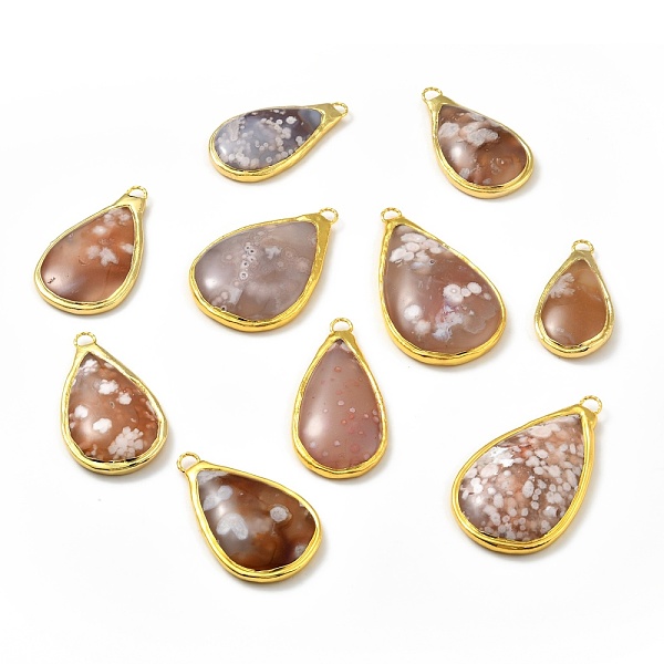 PandaHall Natural Cherry Blossom Agate Big Pendants, with Brass Findings, Teardrop, Golden, 54~75.5x28~45x9~13mm, Hole: 4.5x5.5mm Cherry...
PandaHall Natural Cherry Blossom Agate Big Pendants, with Brass Findings, Teardrop, Golden, 54~75.5x28~45x9~13mm, Hole: 4.5x5.5mm Cherry...