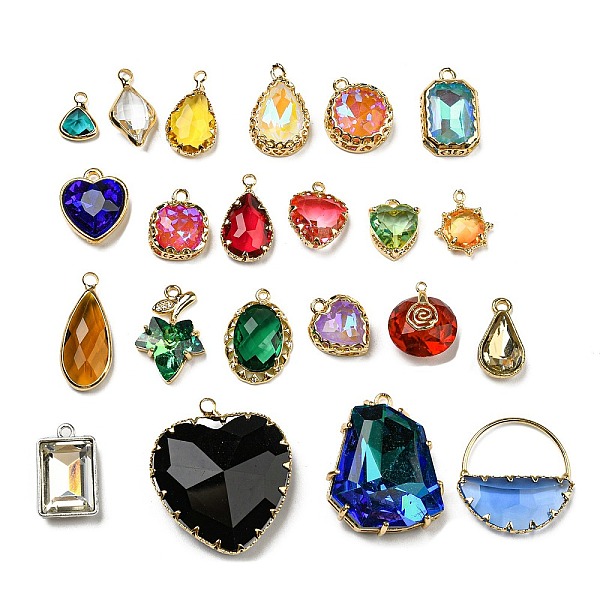 PandaHall Glass Rhinestone Pendants, with Brass/Iron/Alloy Findings, Mixed Shapes, Mixed Color, 11~31.5x8~28x4~10mm, Hole: 1.2~20mm Glass..., Multicolor
PandaHall Glass Rhinestone Pendants, with Brass/Iron/Alloy Findings, Mixed Shapes, Mixed Color, 11~31.5x8~28x4~10mm, Hole: 1.2~20mm Glass..., Multicolor