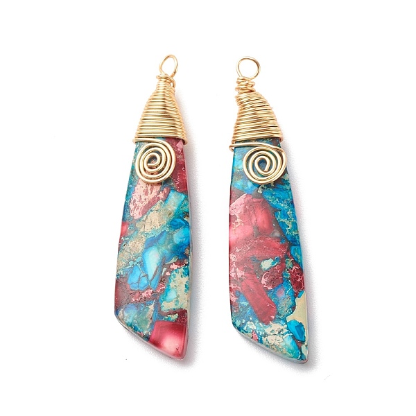 PandaHall Natural Regalite/Imperial Jasper/Sea Sediment Jasper Big Pendants, with Golden Tone Copper Wire Wrapped, Dyed, Wing-shaped, Hot...
PandaHall Natural Regalite/Imperial Jasper/Sea Sediment Jasper Big Pendants, with Golden Tone Copper Wire Wrapped, Dyed, Wing-shaped, Hot...