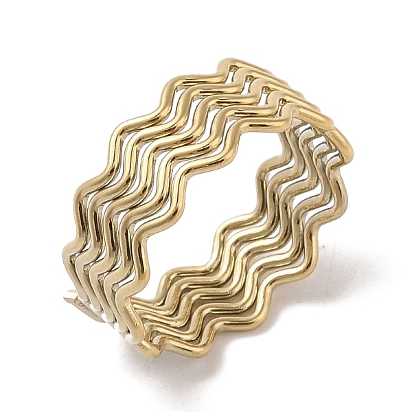 PandaHall 304 Stainless Steel Wave Finger Rings for Women, Real 18K Gold Plated, 7.5mm, Inner Diameter: 17mm 304 Stainless Steel
PandaHall 304 Stainless Steel Wave Finger Rings for Women, Real 18K Gold Plated, 7.5mm, Inner Diameter: 17mm 304 Stainless Steel