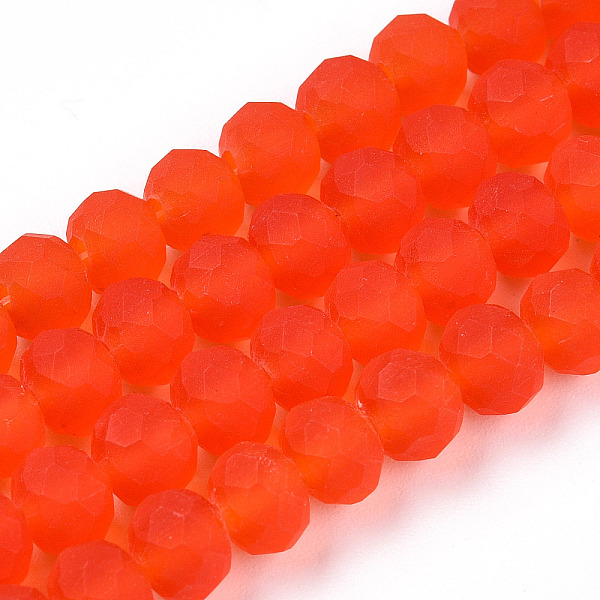 PandaHall Transparent Glass Beads Strands, Faceted, Frosted, Rondelle, Orange Red, 6x4.5mm, Hole: 1.4mm, about 83~85pcs/strand, 38~39cm...
PandaHall Transparent Glass Beads Strands, Faceted, Frosted, Rondelle, Orange Red, 6x4.5mm, Hole: 1.4mm, about 83~85pcs/strand, 38~39cm...