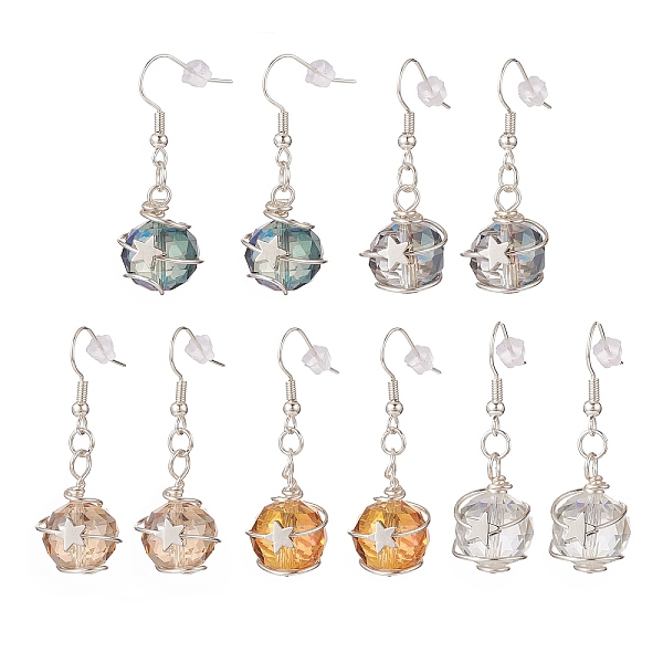 PandaHall Glass Round with Star Dangle Earrings, Silver Brass Wire Wrap Drop Earrings for Women, Mixed Color, 43mm, Pin: 0.7mm Glass..., Multicolor
PandaHall Glass Round with Star Dangle Earrings, Silver Brass Wire Wrap Drop Earrings for Women, Mixed Color, 43mm, Pin: 0.7mm Glass..., Multicolor