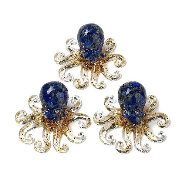 PandaHall Octopus Resin Figurines, Reiki Gold Foil Natural Lapis Lazuli Chips Inside for Home Office Desk Decoration, 101x97x44mm Lapis...
PandaHall Octopus Resin Figurines, Reiki Gold Foil Natural Lapis Lazuli Chips Inside for Home Office Desk Decoration, 101x97x44mm Lapis...