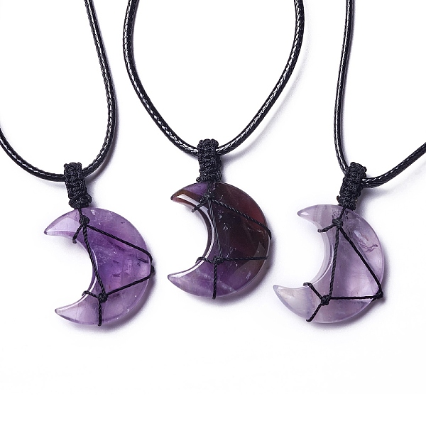 PandaHall Adjustable Natural Amethyst Moon Pendant Necklace, Wax Cord Macrame Pouch Braided Gemstone Jewelry for Women, 29.37~29.69 inch...
PandaHall Adjustable Natural Amethyst Moon Pendant Necklace, Wax Cord Macrame Pouch Braided Gemstone Jewelry for Women, 29.37~29.69 inch...