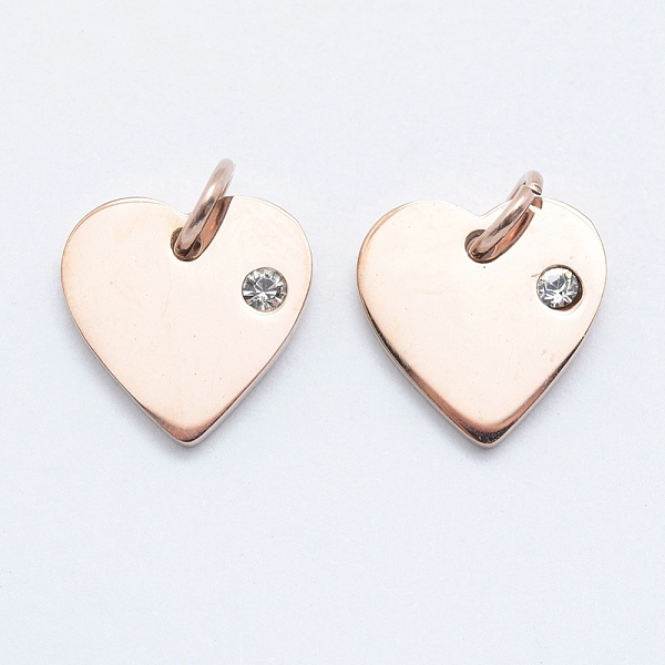 PandaHall 316 Surgical Stainless Steel Pendants, with Cubic Zirconia, Heart, Clear, Real Rose Gold Plated, 12x12x2mm, Hole: 3mm Stainless...
PandaHall 316 Surgical Stainless Steel Pendants, with Cubic Zirconia, Heart, Clear, Real Rose Gold Plated, 12x12x2mm, Hole: 3mm Stainless...
