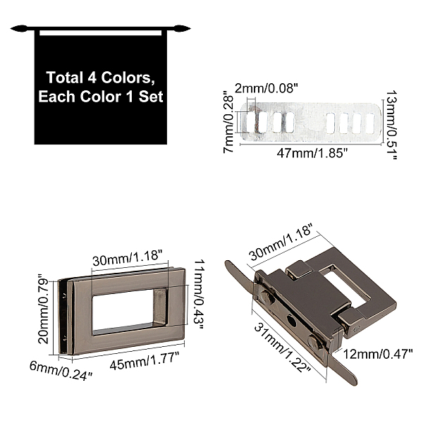PandaHall CHGCRAFT 4 Sets 4 Colours Twist Locks Clutches Closures Rectangle Metal Purses Locks Purse Closure Turn Locks Heart Purse Making...
PandaHall CHGCRAFT 4 Sets 4 Colours Twist Locks Clutches Closures Rectangle Metal Purses Locks Purse Closure Turn Locks Heart Purse Making...
