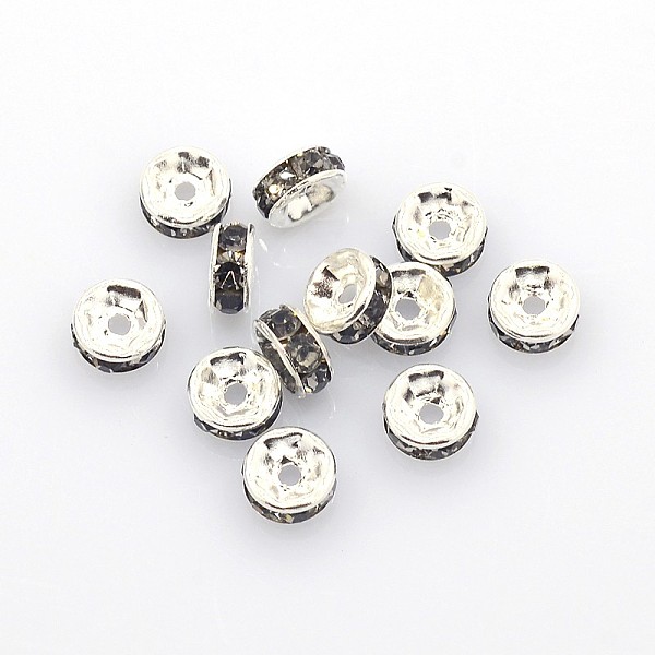 PandaHall Brass Grade A Rhinestone Spacer Beads, Silver Color Plated, Nickel Free, Black Diamond, 6x3mm, Hole: 1mm Brass+Rhinestone Rondelle..., Gray
PandaHall Brass Grade A Rhinestone Spacer Beads, Silver Color Plated, Nickel Free, Black Diamond, 6x3mm, Hole: 1mm Brass+Rhinestone Rondelle..., Gray