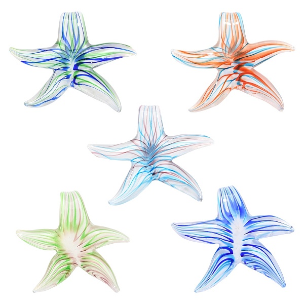 PandaHall Handmade Lampwork Pendants, Starfish/Sea Stars, 57mm wide, 55mm long, hole: 7mm Lampwork Starfish Multicolor
PandaHall Handmade Lampwork Pendants, Starfish/Sea Stars, 57mm wide, 55mm long, hole: 7mm Lampwork Starfish Multicolor