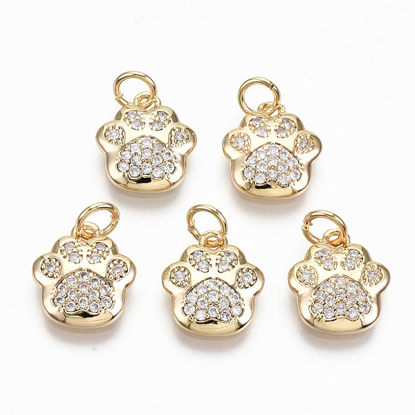 PandaHall Brass Micro Pave Clear Cubic Zirconia Charms, with Jump Rings, Nickel Free, Dog Paw Prints, Real 18K Gold Plated, 11.5x10.5x2.5mm...
PandaHall Brass Micro Pave Clear Cubic Zirconia Charms, with Jump Rings, Nickel Free, Dog Paw Prints, Real 18K Gold Plated, 11.5x10.5x2.5mm...