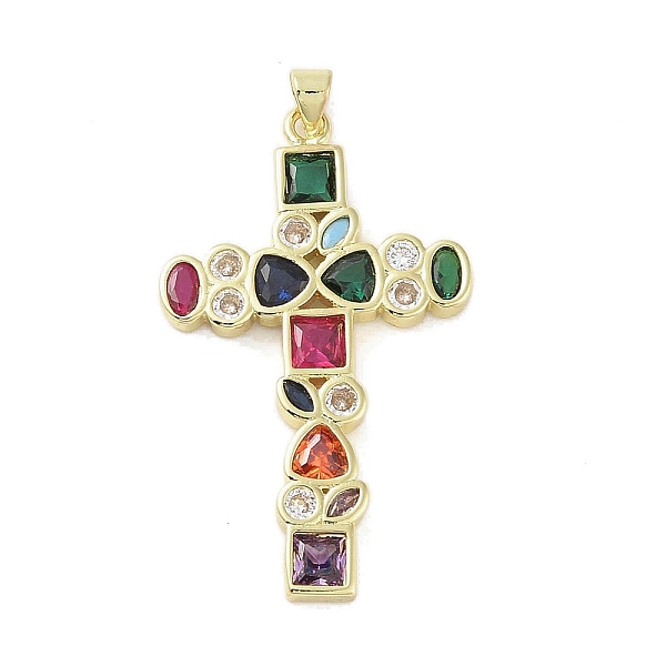 PandaHall Real 18K Gold Plated Brass with Glass Pendants, Cross, Colorful, 45x27.5x3.5mm, Hole: 3.5x4.2mm Brass+Glass Cross
PandaHall Real 18K Gold Plated Brass with Glass Pendants, Cross, Colorful, 45x27.5x3.5mm, Hole: 3.5x4.2mm Brass+Glass Cross