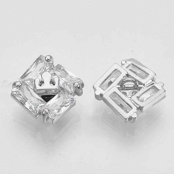 PandaHall Brass Shank Buttons, with Micro Pave Cubic Zirconia, Square, Clear, Platinum, 10x10x6mm, Hole: 1.4mm Brass Square Clear 
PandaHall Brass Shank Buttons, with Micro Pave Cubic Zirconia, Square, Clear, Platinum, 10x10x6mm, Hole: 1.4mm Brass Square Clear
