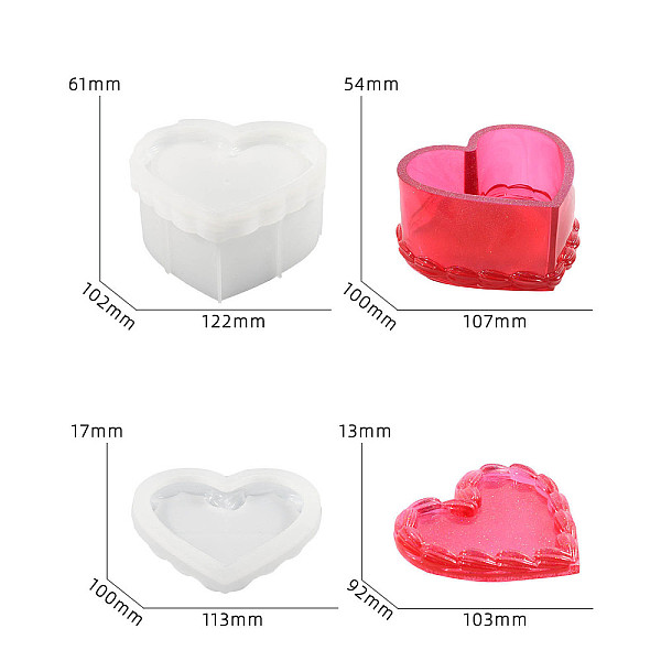 PandaHall DIY Silicone Storage Molds, Resin Casting Molds, Clay Craft Mold Tools, White, Heart, 110~123x120~125x20~62mm Silicone Heart White
PandaHall DIY Silicone Storage Molds, Resin Casting Molds, Clay Craft Mold Tools, White, Heart, 110~123x120~125x20~62mm Silicone Heart White