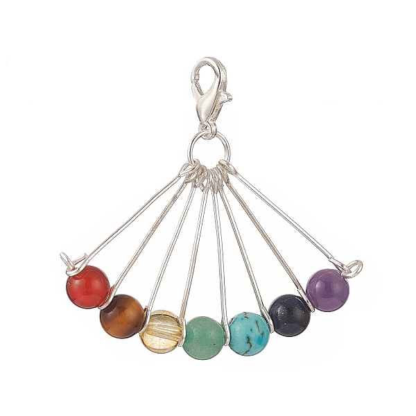 PandaHall 7 Chakra Gemstone Round Pendants Decorations, with Zinc Alloy Lobster Claw Clasps Charm, 43mm Mixed Stone Round
PandaHall 7 Chakra Gemstone Round Pendants Decorations, with Zinc Alloy Lobster Claw Clasps Charm, 43mm Mixed Stone Round