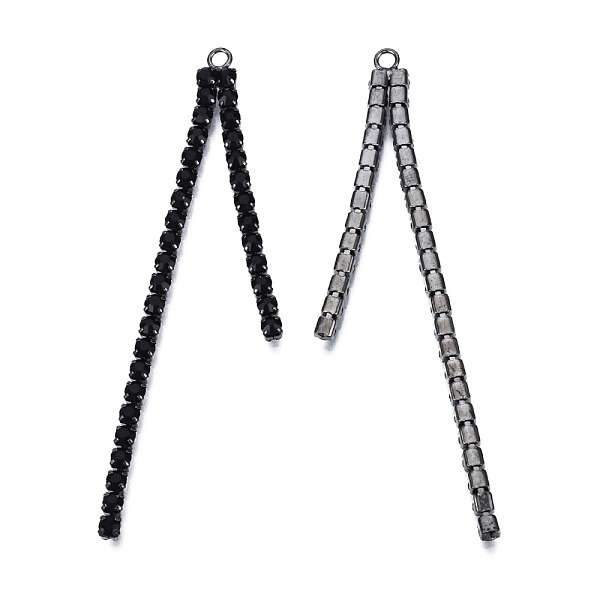PandaHall Rack Plated Brass Pave Rhinestone Chain Tassel Shape Big Pendants, Cadmium Free & Nickel Free & Lead Free, Gunmetal, Jet, 83x6x3mm..., Black
PandaHall Rack Plated Brass Pave Rhinestone Chain Tassel Shape Big Pendants, Cadmium Free & Nickel Free & Lead Free, Gunmetal, Jet, 83x6x3mm..., Black