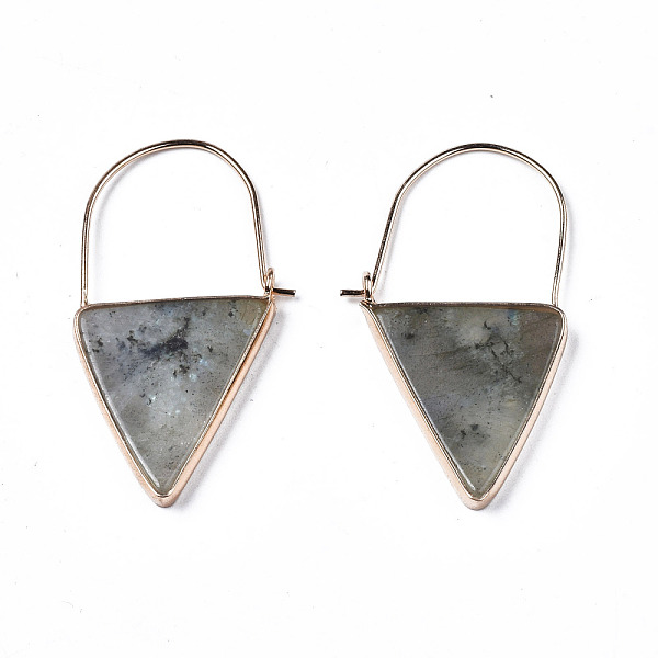 PandaHall Natural Labradorite Triangle Dangle Hoop Earrings, Brass Drop Earrings for Women, Light Gold, 43~45x23~26x3.5mm, Pin: 0.8mm...
PandaHall Natural Labradorite Triangle Dangle Hoop Earrings, Brass Drop Earrings for Women, Light Gold, 43~45x23~26x3.5mm, Pin: 0.8mm...