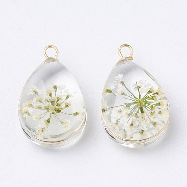PandaHall Glass Pendants, with Dried Flower Inside & Brass Findings, teardrop, Golden, Beige, 22~24x13x8mm, Hole: 2mm Brass+Glass Teardrop..., Yellow
PandaHall Glass Pendants, with Dried Flower Inside & Brass Findings, teardrop, Golden, Beige, 22~24x13x8mm, Hole: 2mm Brass+Glass Teardrop..., Yellow