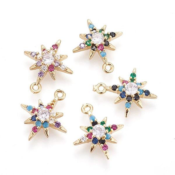 PandaHall Brass Cubic Zirconia Charms, Twinkle Star, Colorful, Golden, 14x12x3.5mm, Hole: 1mm Brass+Cubic Zirconia Star
PandaHall Brass Cubic Zirconia Charms, Twinkle Star, Colorful, Golden, 14x12x3.5mm, Hole: 1mm Brass+Cubic Zirconia Star