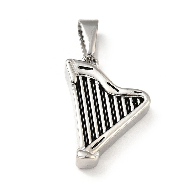 PandaHall 304 Stainless Steel Pendants, Harp, Antique Silver, 29x19x6mm, Hole: 8.5x4.5mm 304 Stainless Steel Musical Instruments
PandaHall 304 Stainless Steel Pendants, Harp, Antique Silver, 29x19x6mm, Hole: 8.5x4.5mm 304 Stainless Steel Musical Instruments