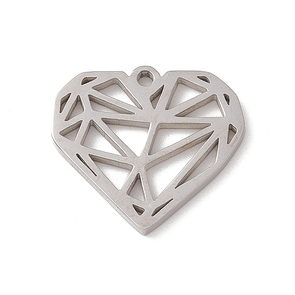 PandaHall 304 Stainless Steel Pendants, Hollow, Heart with Triangle Pattern Charm, Stainless Steel Color, 18.5x20x1.3mm, Hole: 1.6mm 304...
PandaHall 304 Stainless Steel Pendants, Hollow, Heart with Triangle Pattern Charm, Stainless Steel Color, 18.5x20x1.3mm, Hole: 1.6mm 304...