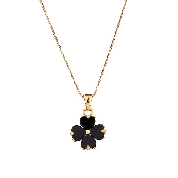 PandaHall Natural Black Onyx Clover Pendant Necklace, 925 Sterling Silver Jewelry for Women, Golden, 15.75 inch(40cm) Sterling Silver
PandaHall Natural Black Onyx Clover Pendant Necklace, 925 Sterling Silver Jewelry for Women, Golden, 15.75 inch(40cm) Sterling Silver