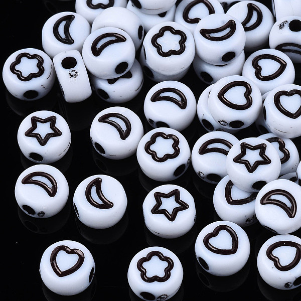 PandaHall Opaque Acrylic Beads, Flat Round with Moon or Star or Heart, White, 7x4mm, Hole: 1.8mm, about 3677pcs/500g Acrylic Flat Round...
PandaHall Opaque Acrylic Beads, Flat Round with Moon or Star or Heart, White, 7x4mm, Hole: 1.8mm, about 3677pcs/500g Acrylic Flat Round...
