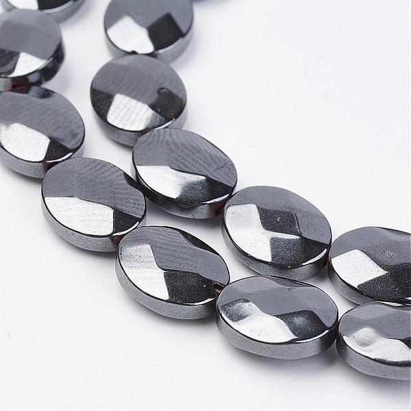 PandaHall Non-magnetic Synthetic Hematite Beads Strands, Faceted, Flat Oval, 10x8x3.5mm, Hole: 1mm, about 41pcs/strand, 16.33 inch..., Black
PandaHall Non-magnetic Synthetic Hematite Beads Strands, Faceted, Flat Oval, 10x8x3.5mm, Hole: 1mm, about 41pcs/strand, 16.33 inch..., Black