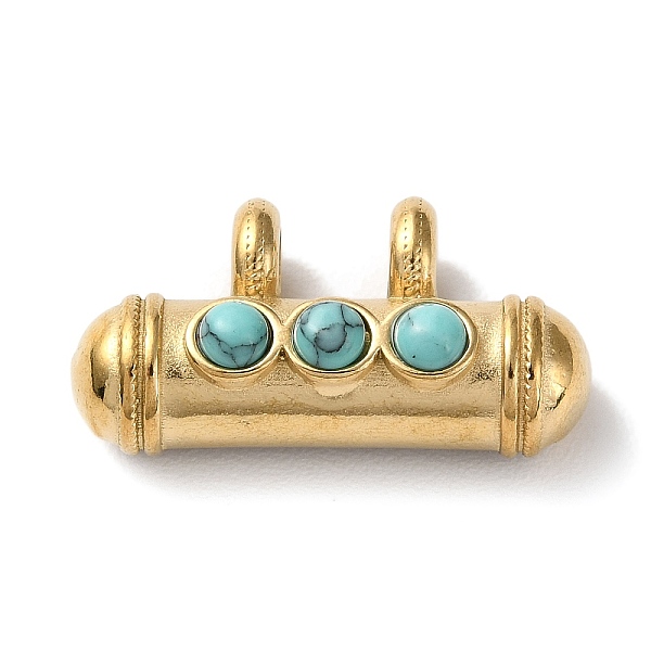 PandaHall Boho Style Synthetic Turquoise 3-Bead Pendants, Column Charms with Golden Plated 304 Stainless Steel Findings, 14.5x28x9mm, Hole...
PandaHall Boho Style Synthetic Turquoise 3-Bead Pendants, Column Charms with Golden Plated 304 Stainless Steel Findings, 14.5x28x9mm, Hole...
