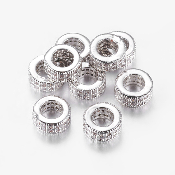 PandaHall Brass Cubic Zirconia European Beads, Column, Platinum, 8x4mm, Hole: 5mm Brass+Cubic Zirconia Column
PandaHall Brass Cubic Zirconia European Beads, Column, Platinum, 8x4mm, Hole: 5mm Brass+Cubic Zirconia Column