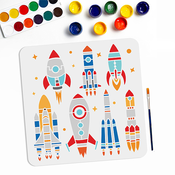 PandaHall MAYJOYDIY US 1Pc PET Hollow Out Drawing Painting Stencils, with 1Pc Art Paint Brushes, Rocket, Stencils: 300x300mm, Brushes...
PandaHall MAYJOYDIY US 1Pc PET Hollow Out Drawing Painting Stencils, with 1Pc Art Paint Brushes, Rocket, Stencils: 300x300mm, Brushes...