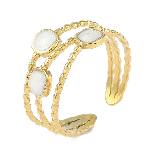 PandaHall Ion Plating(IP) 304 Stainless Steel Enamel Square Cuff Finger Rings, Open Rings for Women, Real 18K Gold Plated, 13mm 304..., White
PandaHall Ion Plating(IP) 304 Stainless Steel Enamel Square Cuff Finger Rings, Open Rings for Women, Real 18K Gold Plated, 13mm 304..., White