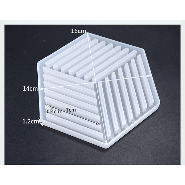 PandaHall Silicone Cup Mat Molds, Resin Casting Molds, For UV Resin, Epoxy Resin Jewelry Making, Hexagon, White, 16x14x1.2cm, Inner Size...
PandaHall Silicone Cup Mat Molds, Resin Casting Molds, For UV Resin, Epoxy Resin Jewelry Making, Hexagon, White, 16x14x1.2cm, Inner Size...