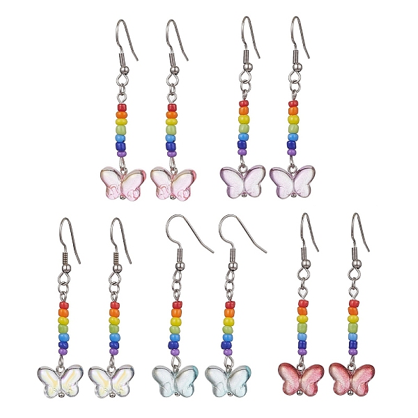 PandaHall Glass Butterfly Dangle Earrings, 304 Stainless Steel Long Drop Earrings, Mixed Color, 55x14.5mm Glass Butterfly Multicolor
PandaHall Glass Butterfly Dangle Earrings, 304 Stainless Steel Long Drop Earrings, Mixed Color, 55x14.5mm Glass Butterfly Multicolor