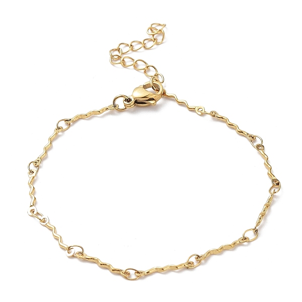 PandaHall Ion Plating(IP) 304 Stainless Steel Wave Bar Link Chain Bracelet, Golden, 6-3/4 inch(17.1cm) 304 Stainless Steel
PandaHall Ion Plating(IP) 304 Stainless Steel Wave Bar Link Chain Bracelet, Golden, 6-3/4 inch(17.1cm) 304 Stainless Steel